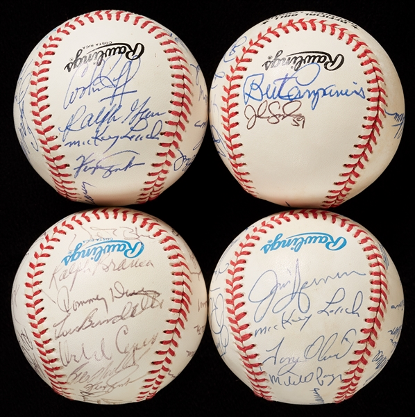 Old Timers Day Multi-Signed Baseball Group (4)