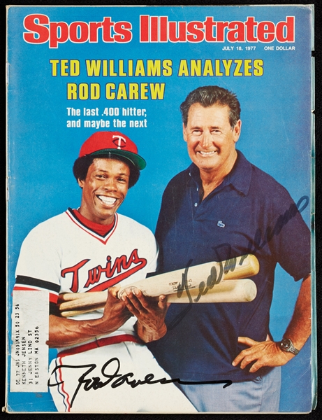 Ted Williams & Rod Carew Signed Sports Illustrated (1977)