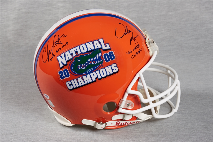 Chris Leak & Urban Meyer Signed Florida Gators Full-Size 2006 National Champs Helmet (PSA/DNA)