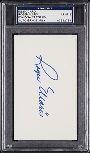 Roger Maris Signed 3x5 Index Card (Graded PSA/DNA 9)