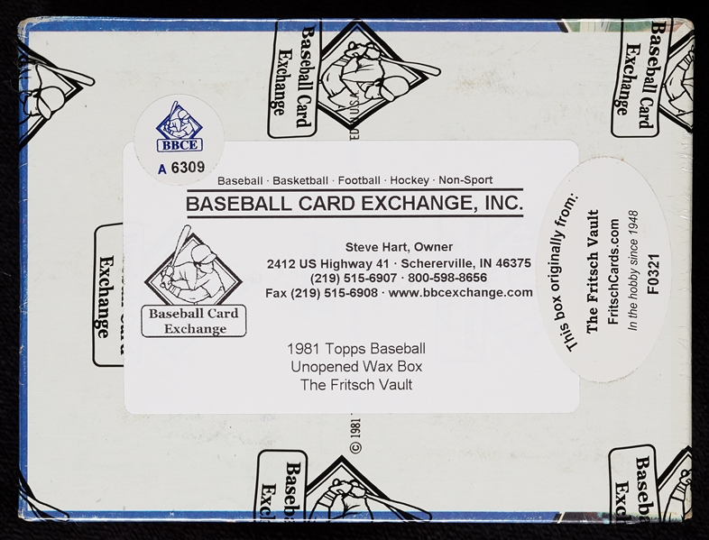 1981 Topps Baseball Wax Box (36) (Fritsch/BBCE)