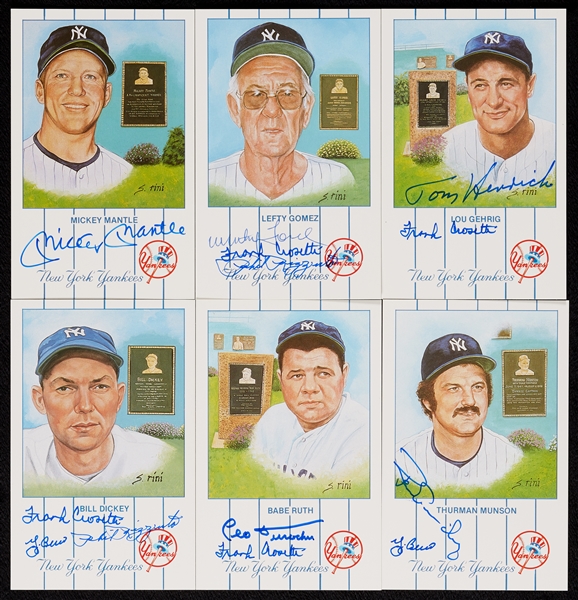 New York Yankees Multi-Signed Susan Rini Postcards with Mantle (15)
