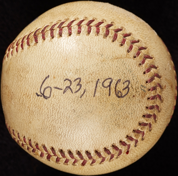 Mickey Lolich Career Win No. 2 Final Out Game-Used Baseball (6/23/1963) (BAS) (Lolich LOA)