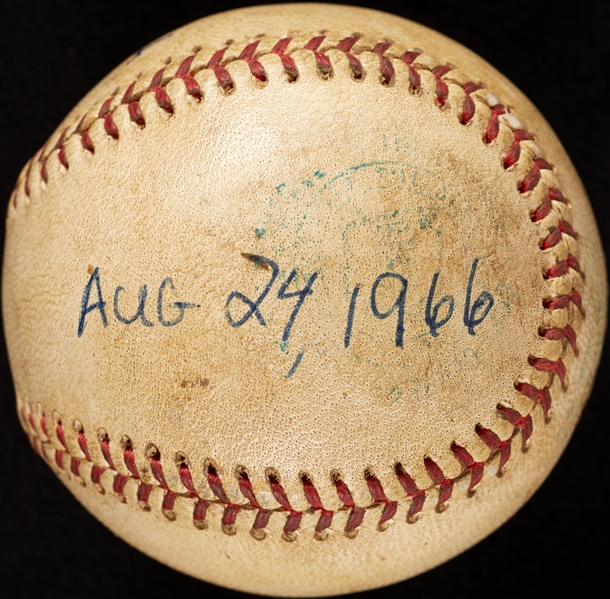 Mickey Lolich Career Win No. 51 Final Out Game-Used Baseball (8/24/1966) (BAS) (Lolich LOA)
