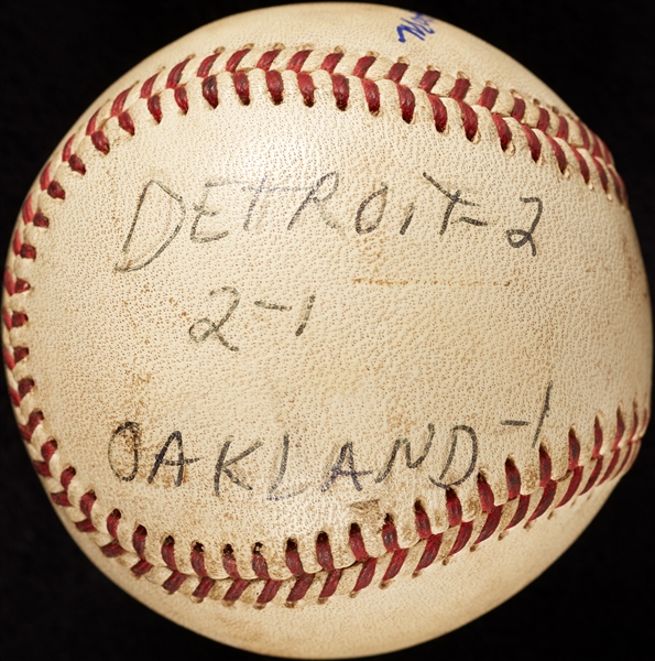 Mickey Lolich Career Win No. 67 Final Out Game-Used Baseball (4/29/1968) (BAS) (Lolich LOA)