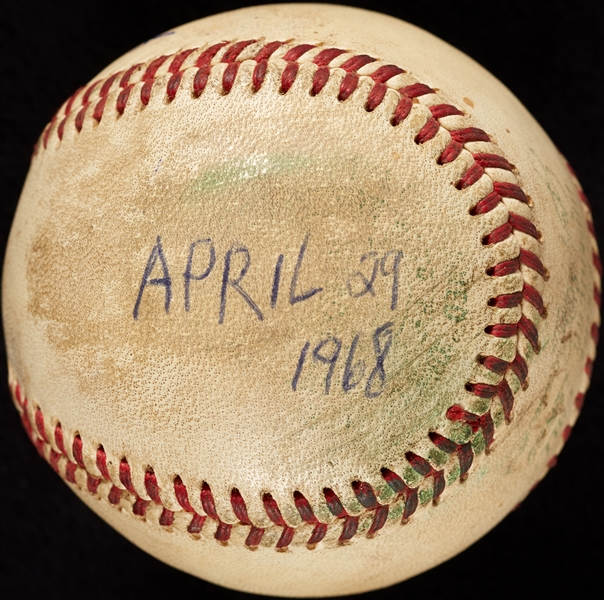 Mickey Lolich Career Win No. 67 Final Out Game-Used Baseball (4/29/1968) (BAS) (Lolich LOA)