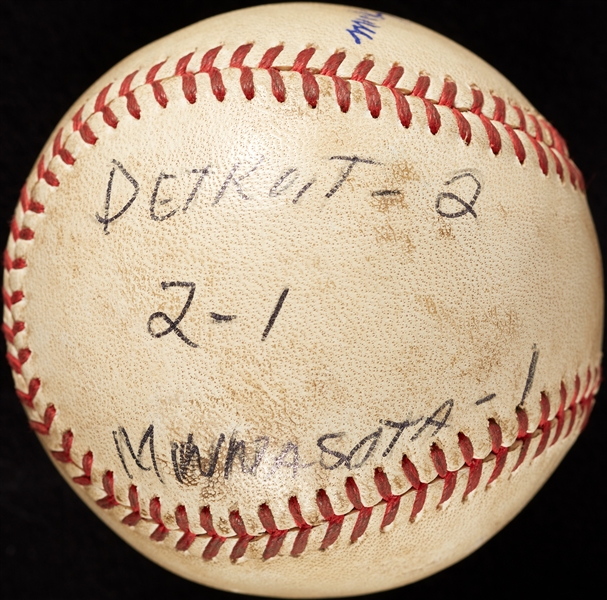 Mickey Lolich Career Win No. 71 Final Out Game-Used Baseball (6/12/1968) (BAS) (Lolich LOA)