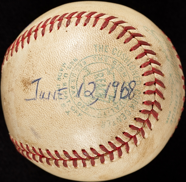Mickey Lolich Career Win No. 71 Final Out Game-Used Baseball (6/12/1968) (BAS) (Lolich LOA)