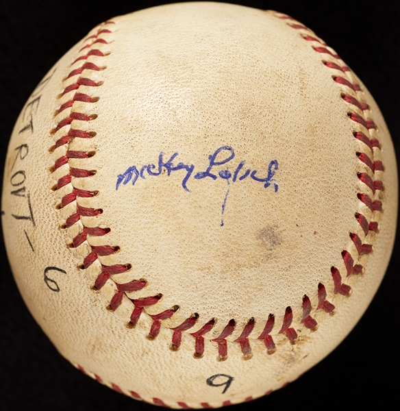 Mickey Lolich Career Win No. 92 Final Out Game-Used Baseball (6/25/1969) (BAS) (Lolich LOA)