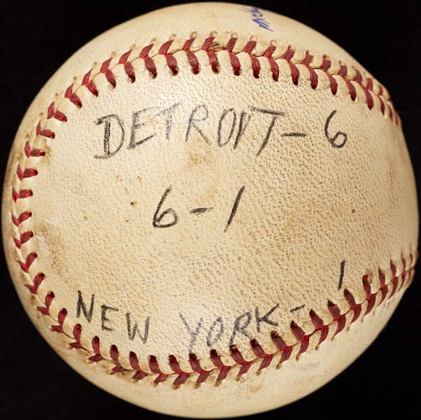 Mickey Lolich Career Win No. 92 Final Out Game-Used Baseball (6/25/1969) (BAS) (Lolich LOA)