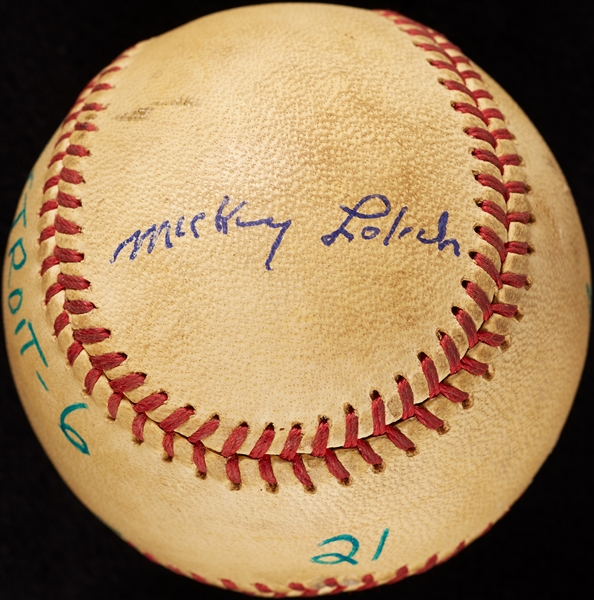 Mickey Lolich Career Win No. 137 Final Out Game-Used Baseball (8/25/1971) (BAS) (Lolich LOA)