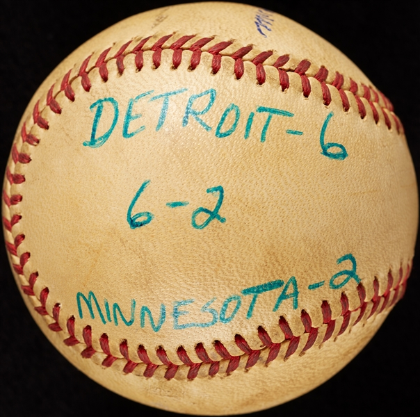Mickey Lolich Career Win No. 137 Final Out Game-Used Baseball (8/25/1971) (BAS) (Lolich LOA)