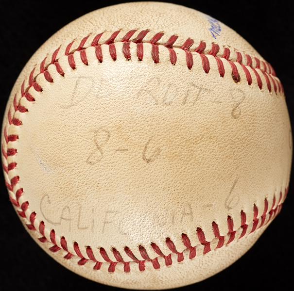 Mickey Lolich Career Win No. 150 Final Out Game-Used Baseball (6/6/1972) (BAS) (Lolich LOA)