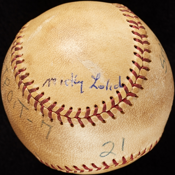 Mickey Lolich Career Win No. 162 Final Out Game-Used Baseball (9/23/1972) (BAS) (Lolich LOA)