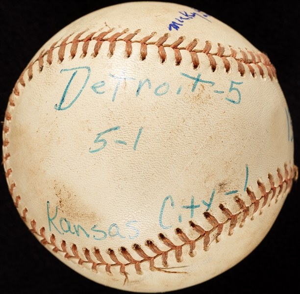 Mickey Lolich Career Win No. 192 Final Out Game-Used Baseball (8/12/1974) (BAS) (Lolich LOA)