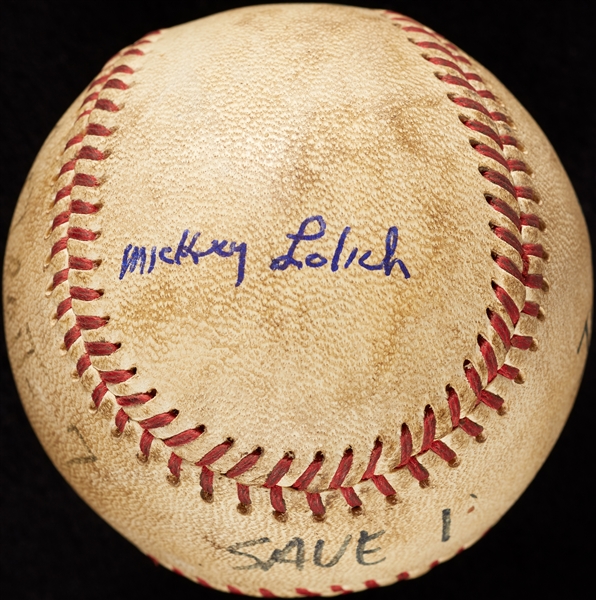 Mickey Lolich Career Save No. 8 Final Out Game-Used Baseball (7/8/1968) (BAS) (Lolich LOA)