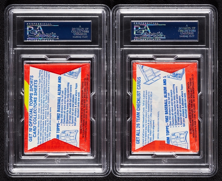 1982 Topps Baseball Wax Pack Pair (2) (Graded PSA 8)