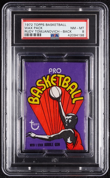 1972 Topps Basketball Wax Pack - Rudy Tomjanovich Back (Graded PSA 8)