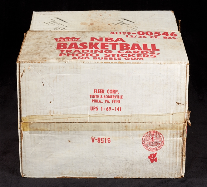 1986-87 Fleer Basketball Wax Box Empty Case with Boxes & Wrappers