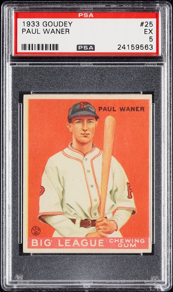 1933 Goudey Paul Waner No. 25 PSA 5