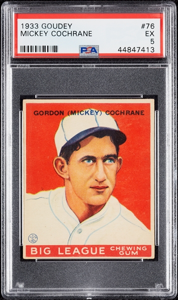 1933 Goudey Mickey Cochrane No. 76 PSA 5