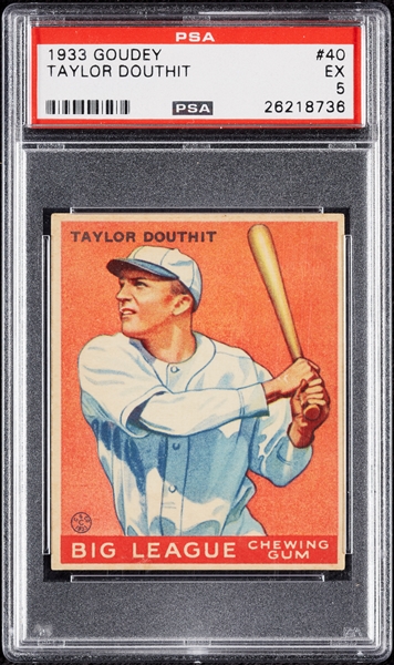 1933 Goudey Taylor Douthit No. 40 PSA 5
