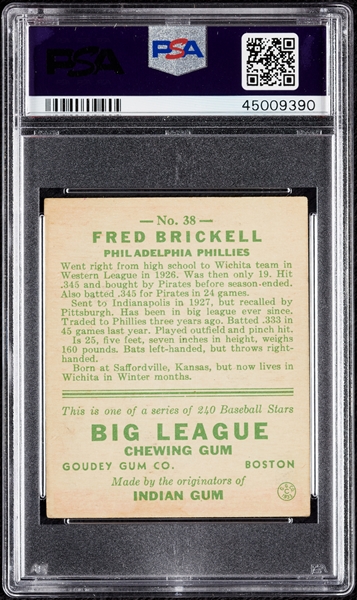 1933 Goudey Fred Brickell No. 38 PSA 4.5