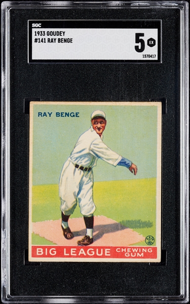 1933 Goudey Ray Benge No. 141 SGC 5