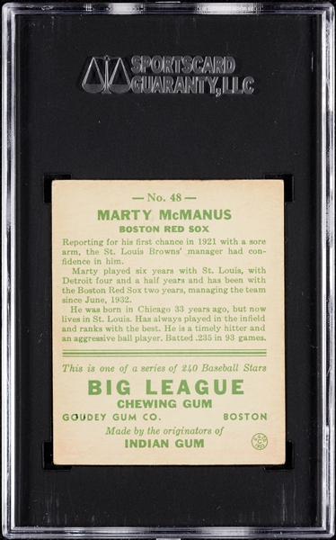 1933 Goudey Marty McManus No. 48 SGC 5
