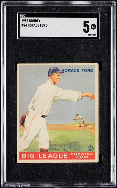 1933 Goudey Horace Ford No. 24 SGC 5