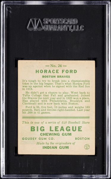 1933 Goudey Horace Ford No. 24 SGC 5