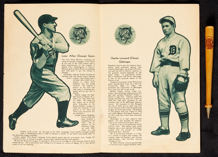 1934 Detroit Tigers Magazine with Souvenir Pencil (2)