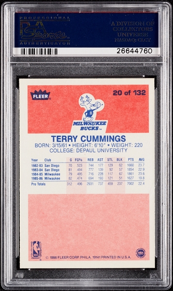 1986 Fleer Terry Cummings No. 20 PSA 10