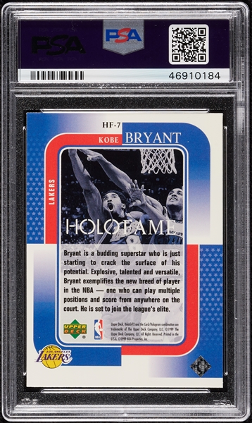1999 Upper Deck HoloGrFX Kobe Bryant Holofame PSA 10
