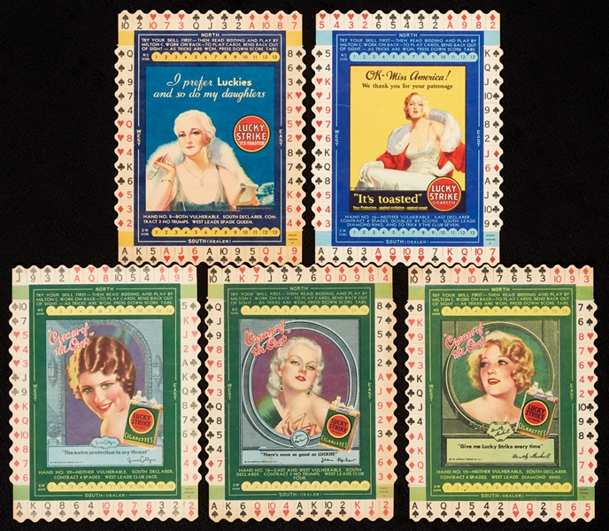 1930s Lucky Strike Society Miss and Society Matrons Bridge Cards (5)