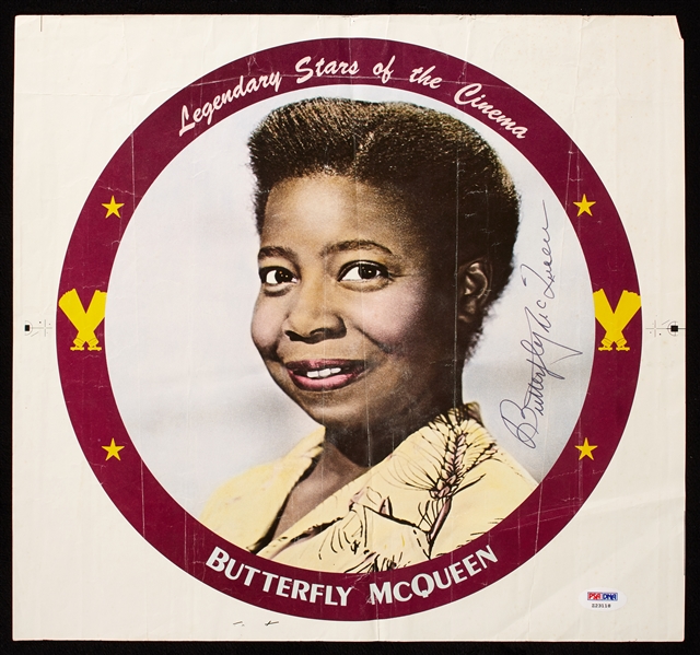 Butterfly McQueen Signed Legendary Stars of the Cinema Promotional Piece (PSA/DNA)