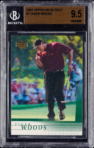 2001 Upper Deck Tiger Woods No. 1 BGS 9.5