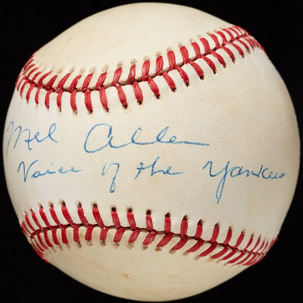 Mel Allen Single-Signed OAL Baseball Voice of the Yankees (BAS)