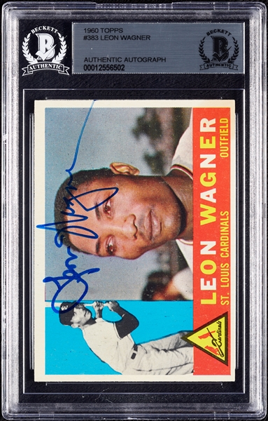 Leon Wagner Signed 1960 Topps No. 383 (BAS)