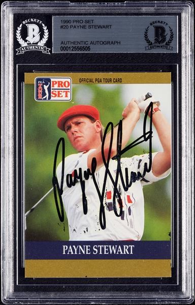 Payne Stewart Signed 1990 Pro Set Golf RC No. 46 (BAS)
