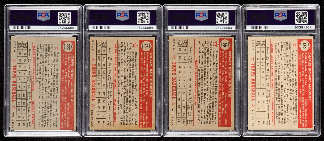 1952 Topps PSA-Graded Group with Garagiola (4)