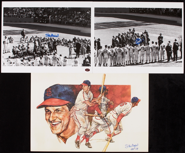 Stan Musial Signed Photo & Print Group (3)