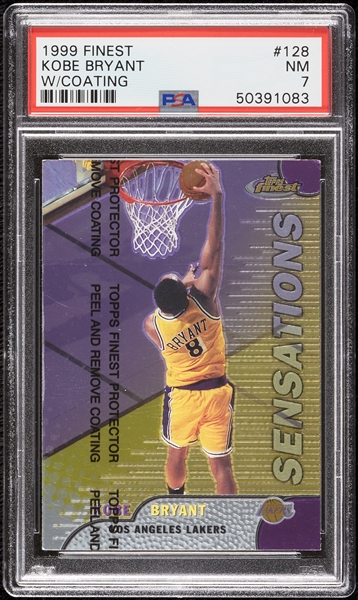 1999 Finest Kobe Bryant (with coating) No. 128 PSA 7