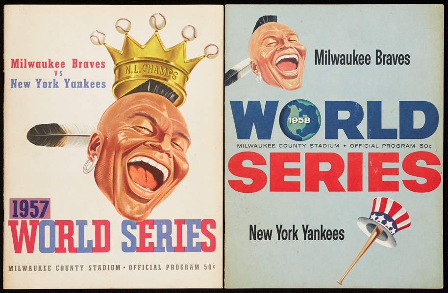 1957 & 1958 World Series Programs (Milwaukee versions) (2)