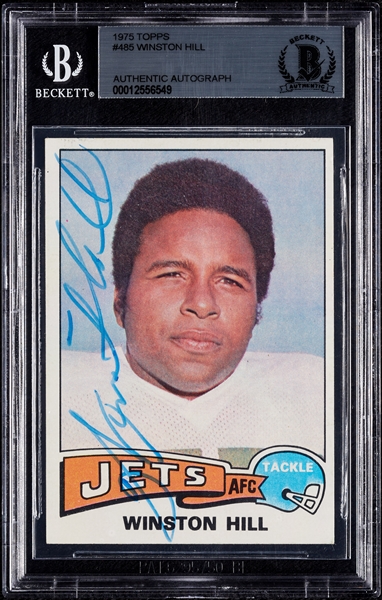 Winston Hill Signed 1975 Topps No. 485 (BAS)