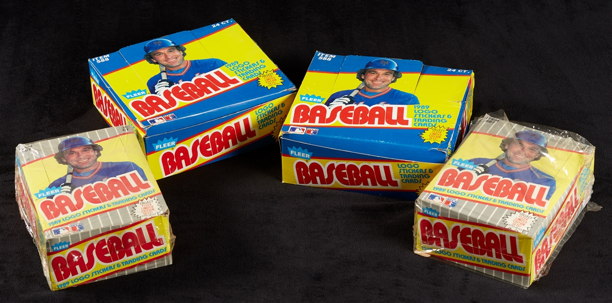1989 Fleer Baseball Wax & Cello Box Group (4)