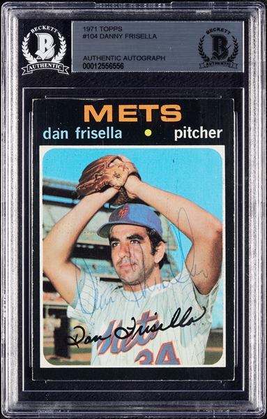 Dan Frisella Signed 1971 Topps No. 104 (BAS)