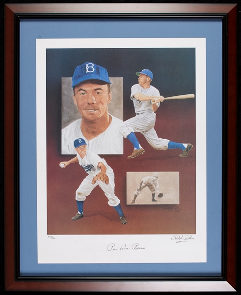 Pee Wee Reese Signed Christopher Paluso Lithograph (368/500)