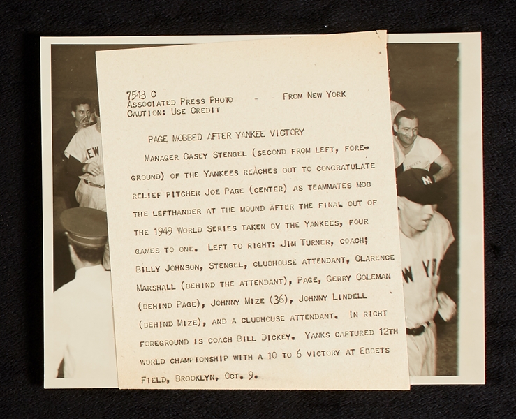1949-1953 New York Yankees World Series Wire Photo Group (9)