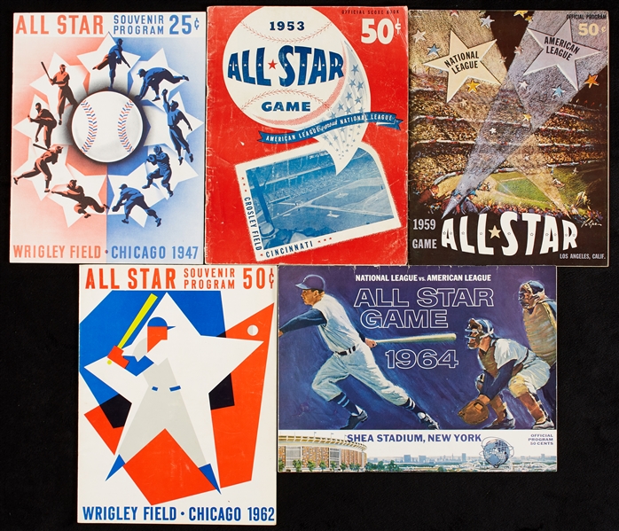 1947-64 All-Star Game Program Collection (5)